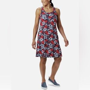 Columbia Women's PFG Freezer UPF 50 Dress Floral black and red Dress size S